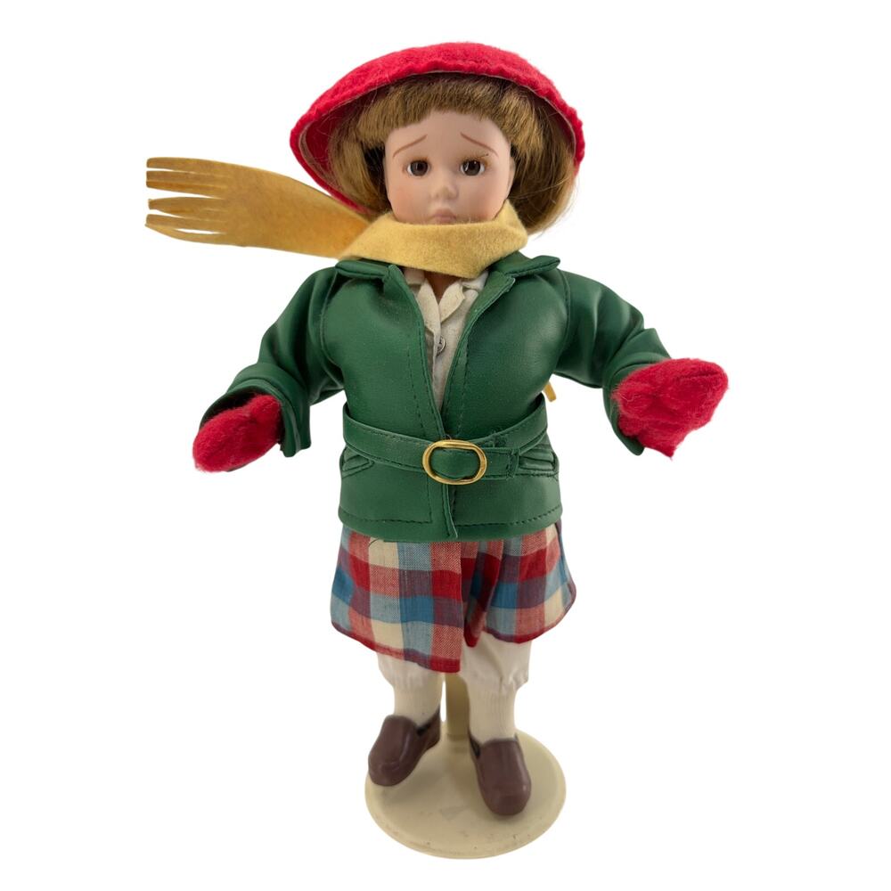 Danbury Mint Norman Rockwell Little Girl Porcelain Doll 11" w Stand